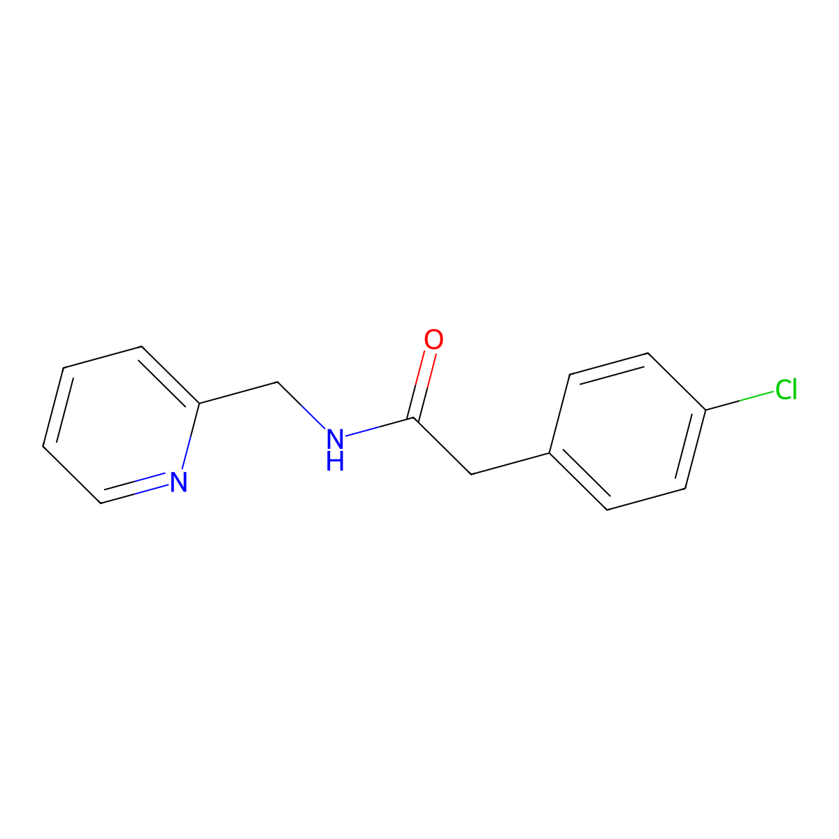 2-(4-chlorophenyl)-N-(pyridin-2-ylmethyl)acetamide molecular structure, CAS 349417-15-8