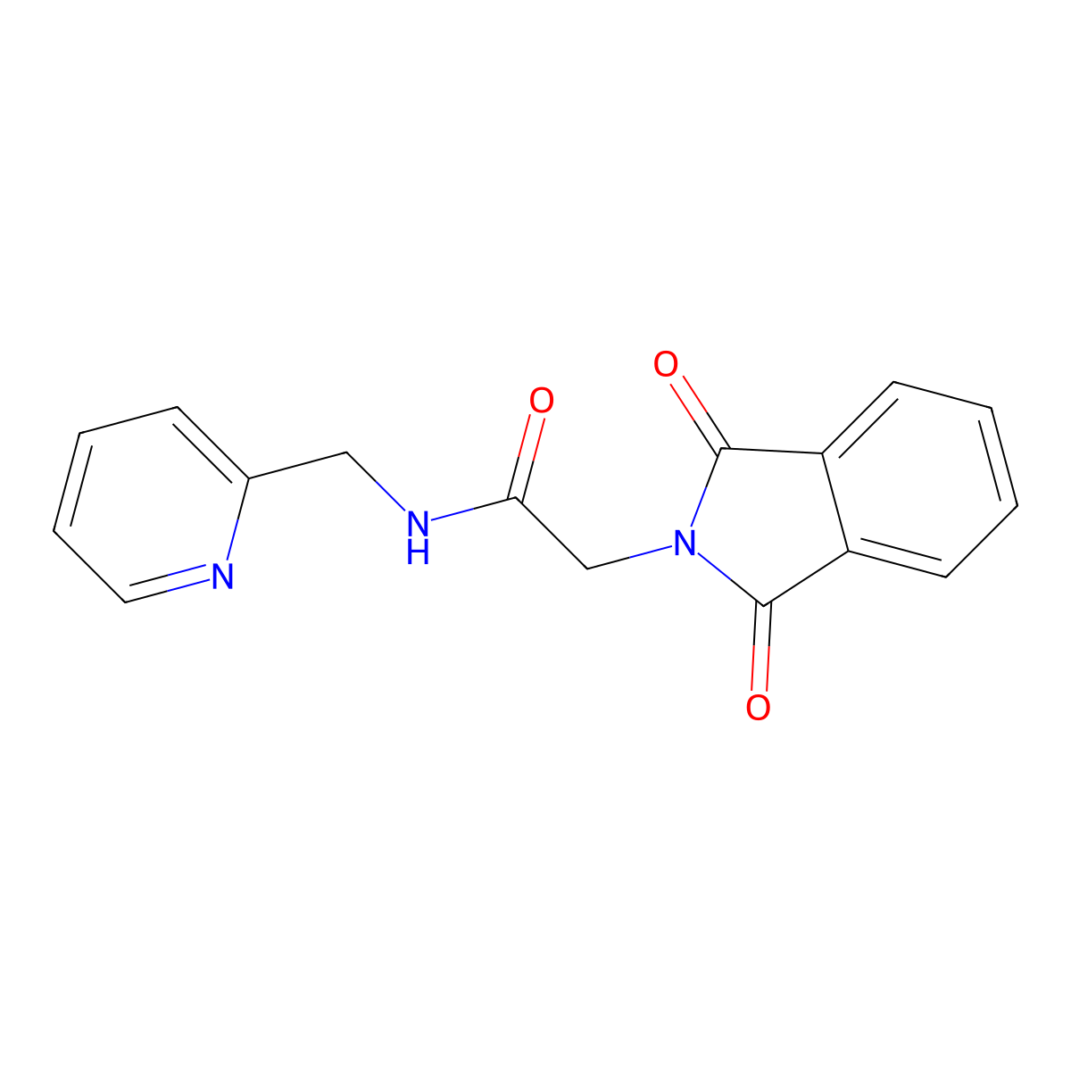 2-(1,3-dioxoisoindol-2-yl)-N-(pyridin-2-ylmethyl)acetamide molecular structure, CAS 349417-32-9