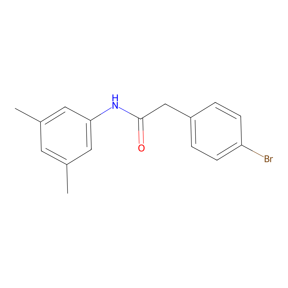 2-(4-bromophenyl)-N-(3,5-dimethylphenyl)acetamide molecular structure, CAS 349417-35-2