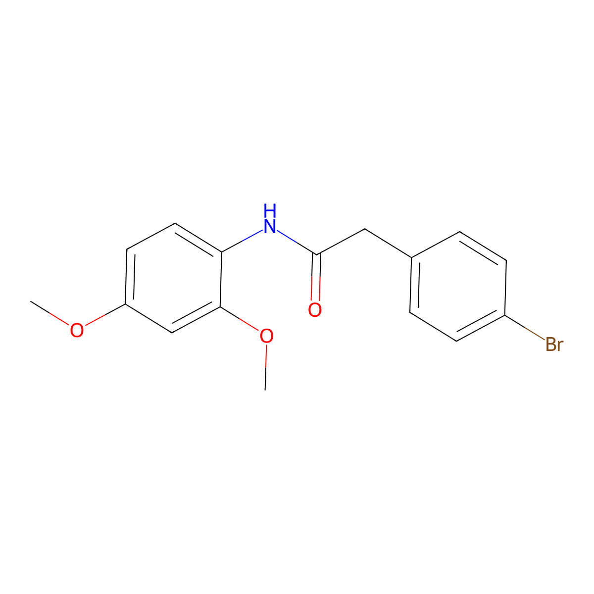 2-(4-bromophenyl)-N-(2,4-dimethoxyphenyl)acetamide molecular structure, CAS 349417-45-4