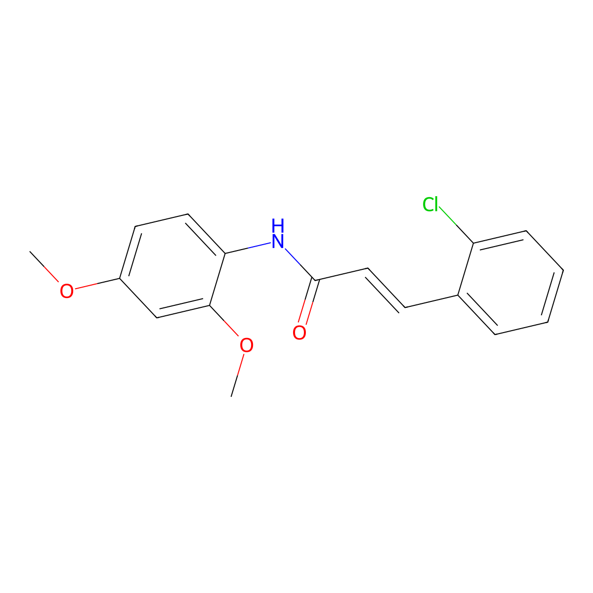 3-(2-chlorophenyl)-N-(2,4-dimethoxyphenyl)prop-2-enamide molecular structure, CAS 349417-49-8