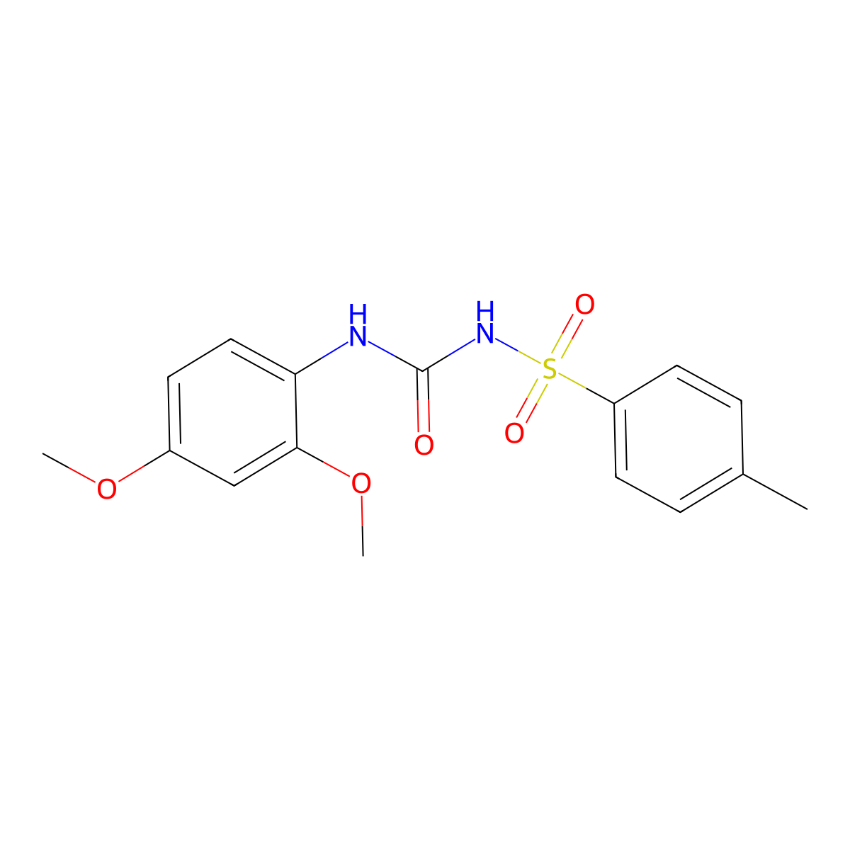 1-(2,4-Dimethoxyphenyl)-3-(4-methylphenyl)sulfonylurea molecular structure, CAS 349417-50-1