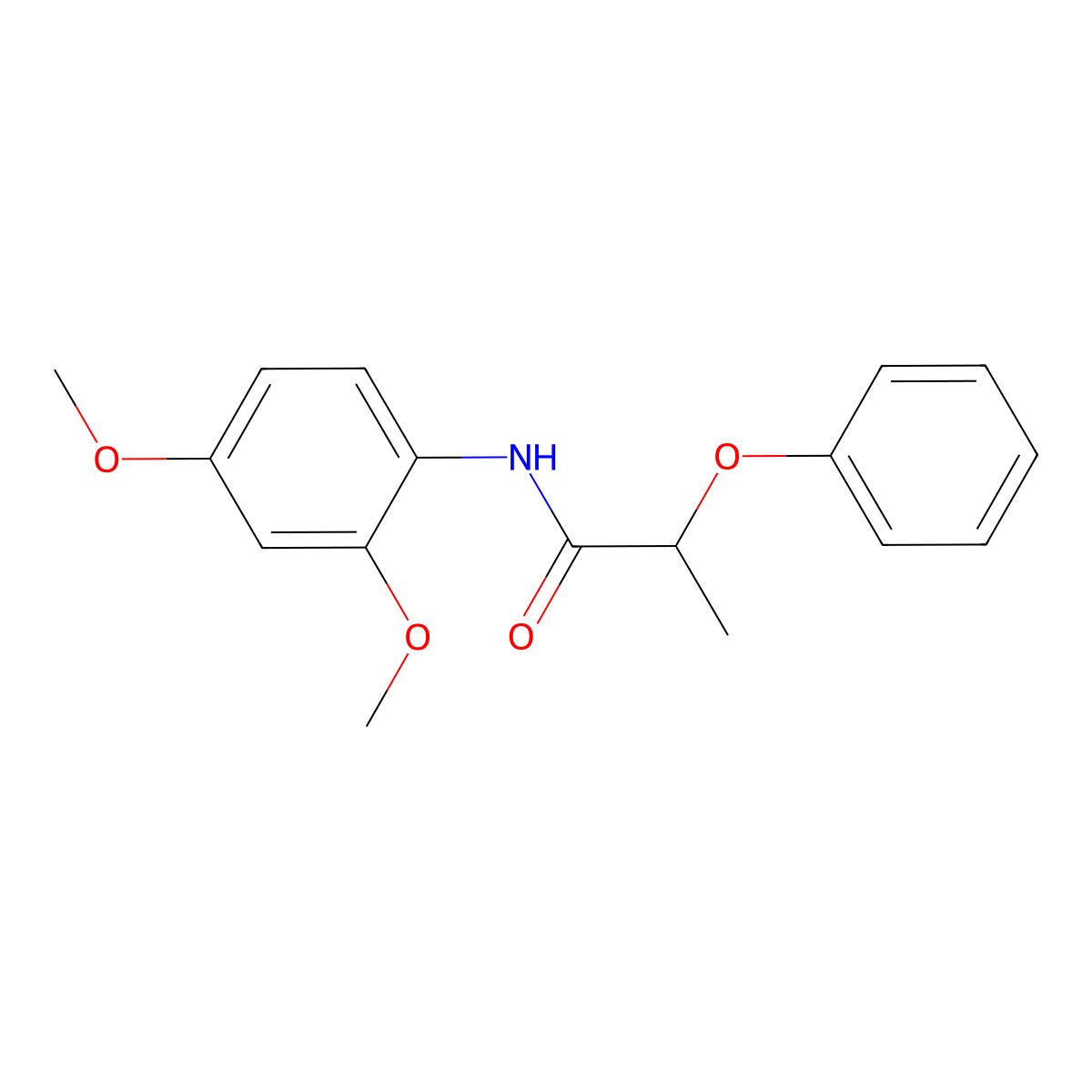 N-(2,4-dimethoxyphenyl)-2-phenoxypropanamide molecular structure, CAS 349417-57-8