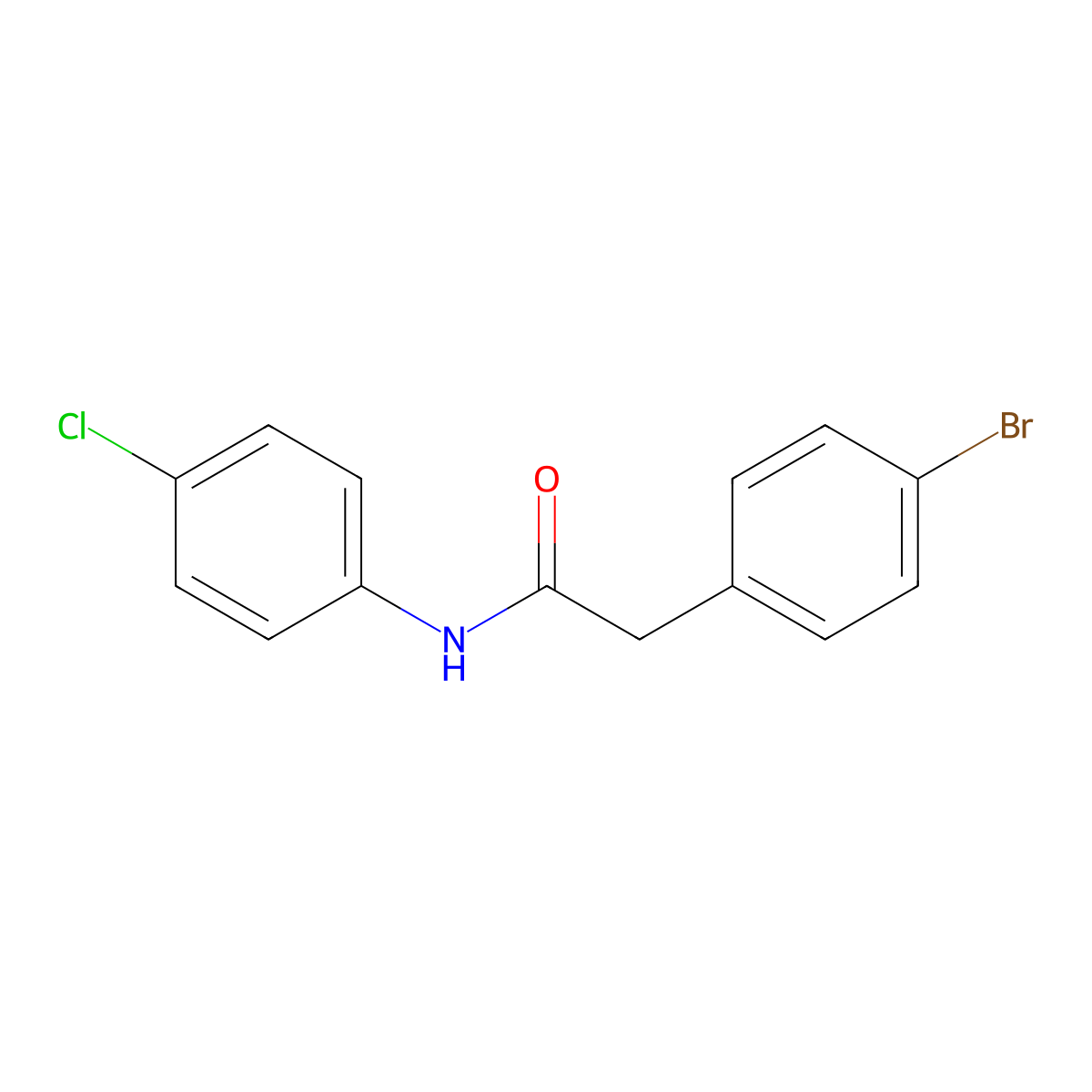 2-(4-bromophenyl)-N-(4-chlorophenyl)acetamide molecular structure, CAS 349417-81-8