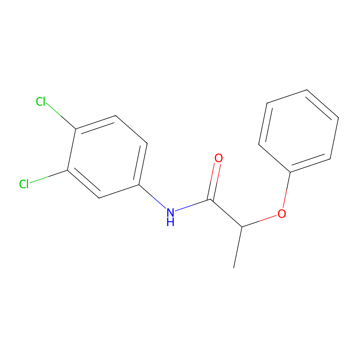 N-(3,4-dichlorophenyl)-2-phenoxypropanamide molecular structure, CAS 349418-82-2