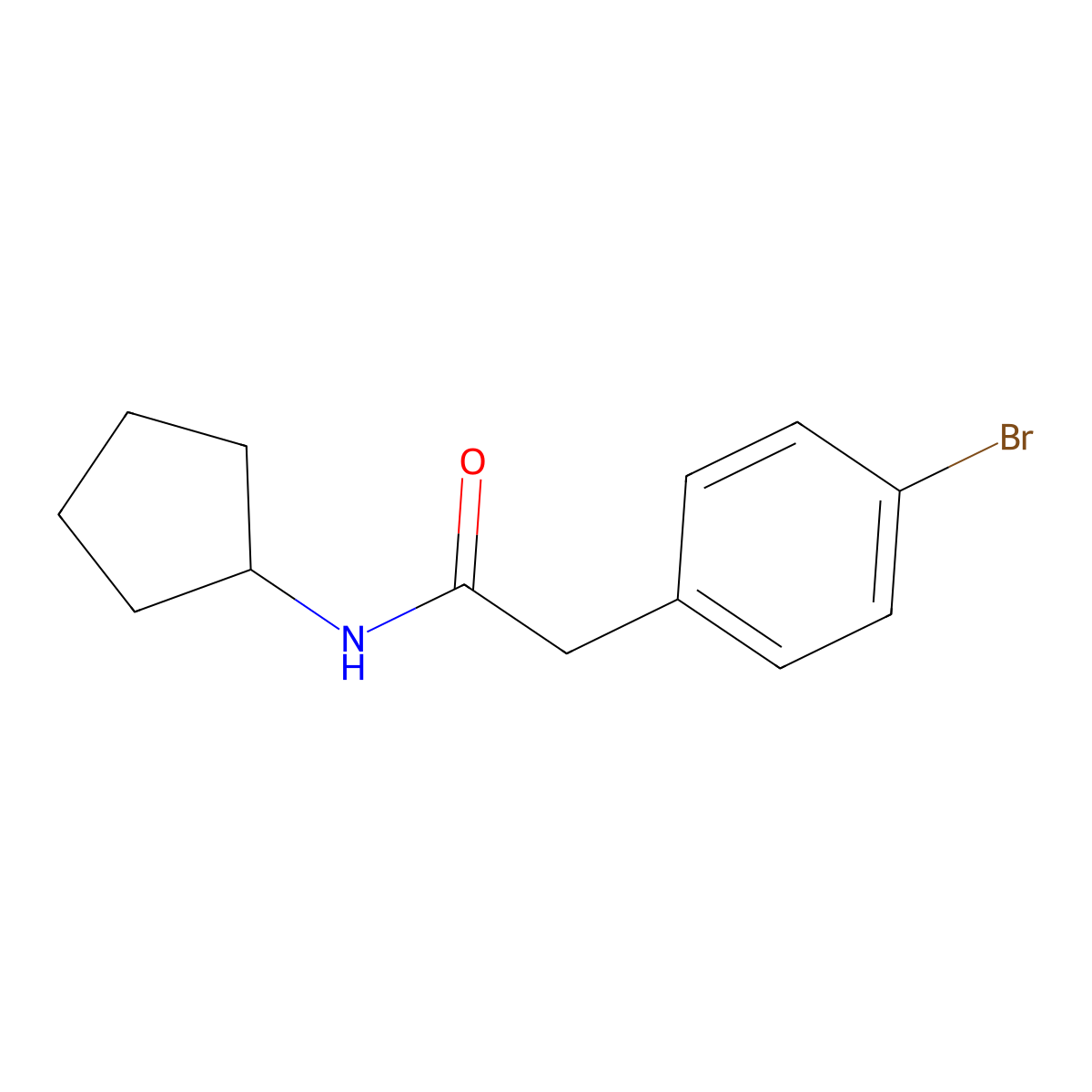 2-(4-bromophenyl)-N-cyclopentylacetamide molecular structure, CAS 349419-04-1
