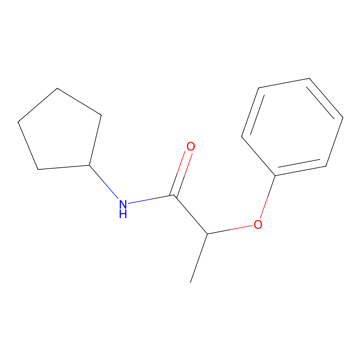 N-cyclopentyl-2-phenoxypropanamide molecular structure, CAS 349419-17-6