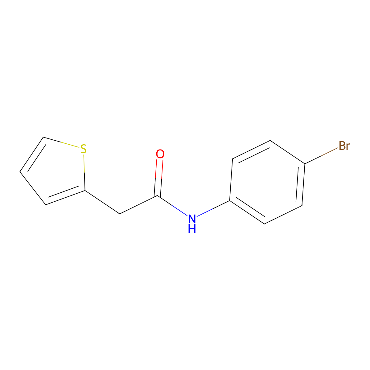 N-(4-bromophenyl)-2-(2-thienyl)acetamide molecular structure, CAS 349419-50-7