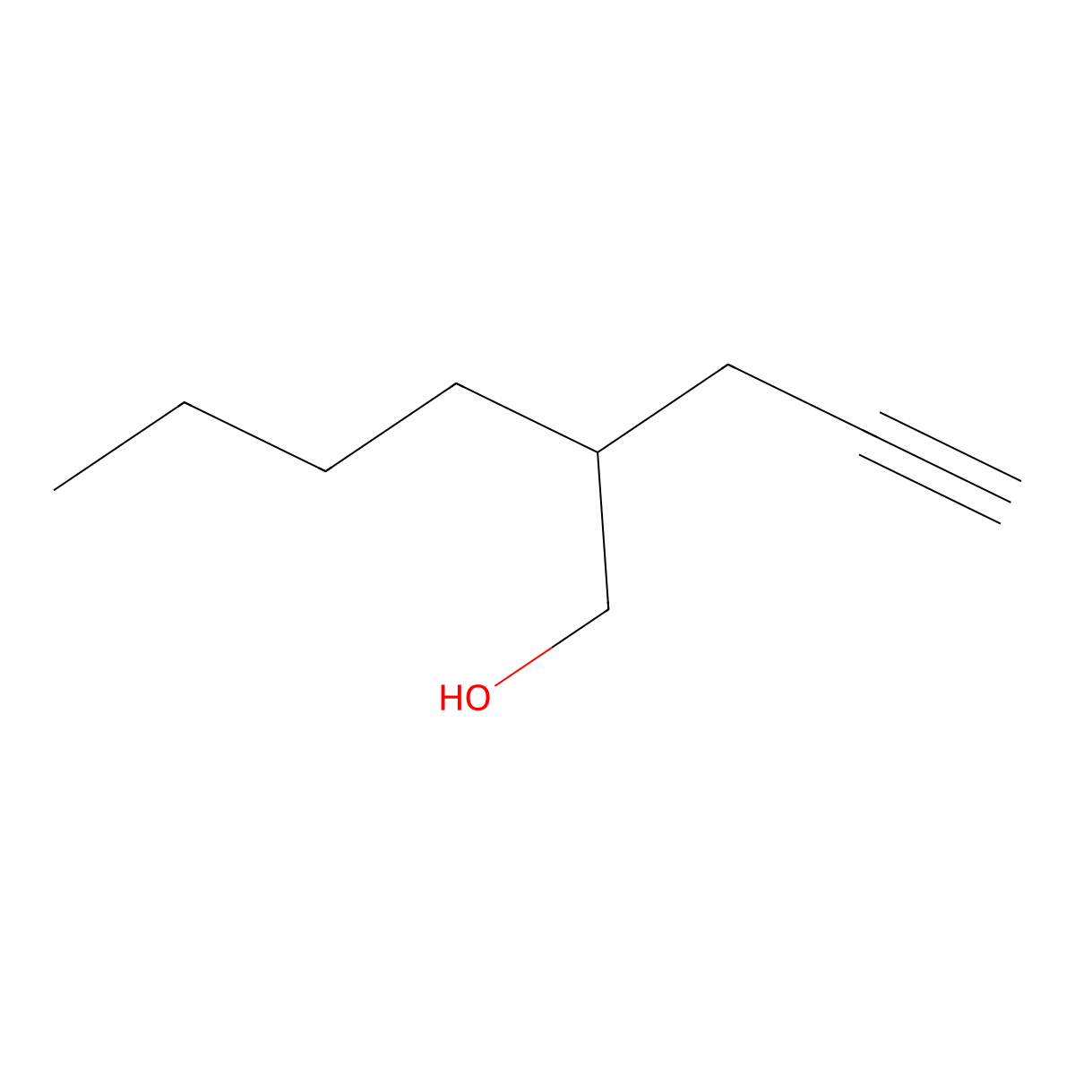2-(Prop-2-yn-1-yl)hexan-1-ol molecular structure, CAS 34942-84-2