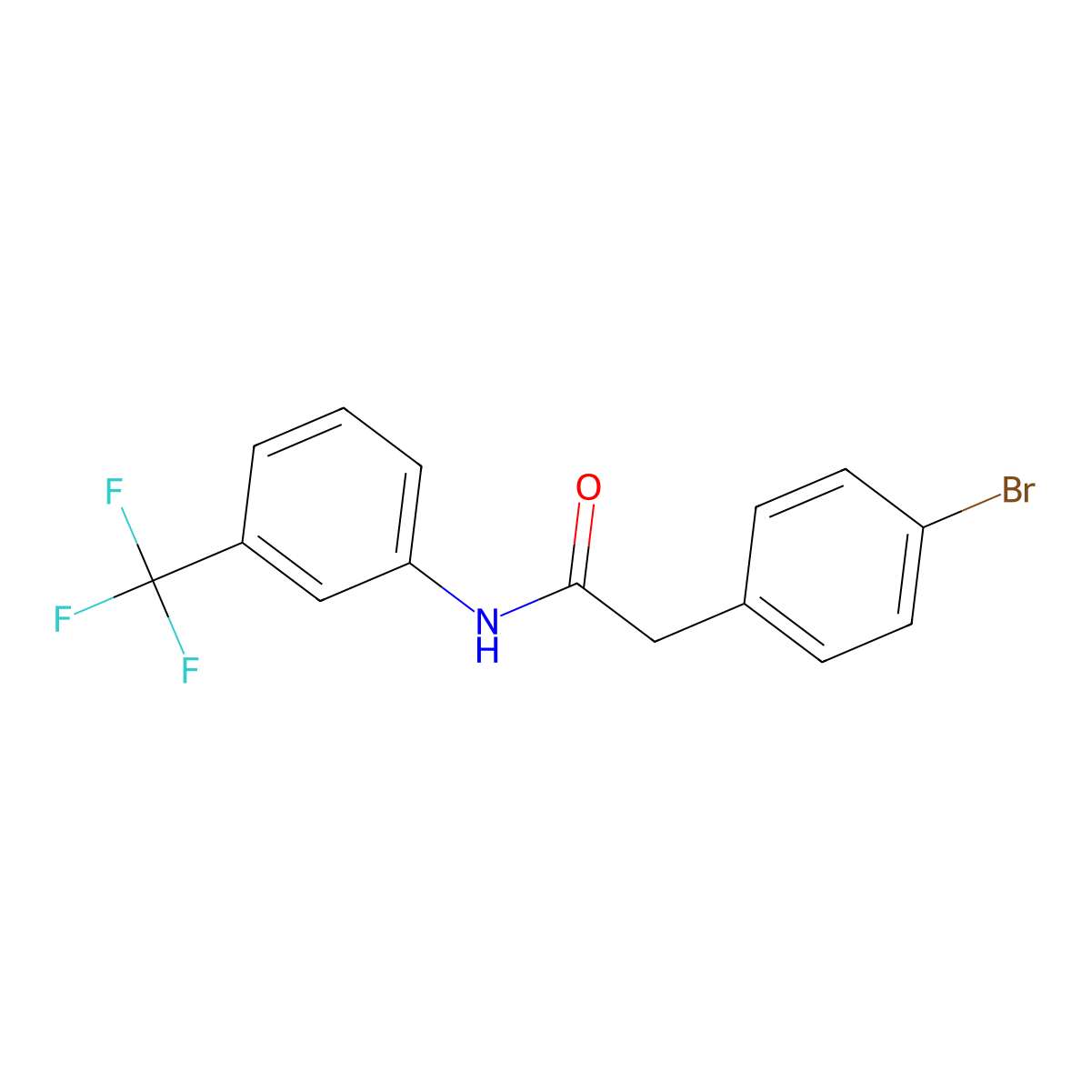 2-(4-bromophenyl)-N-[3-(trifluoromethyl)phenyl]acetamide molecular structure, CAS 349420-02-6