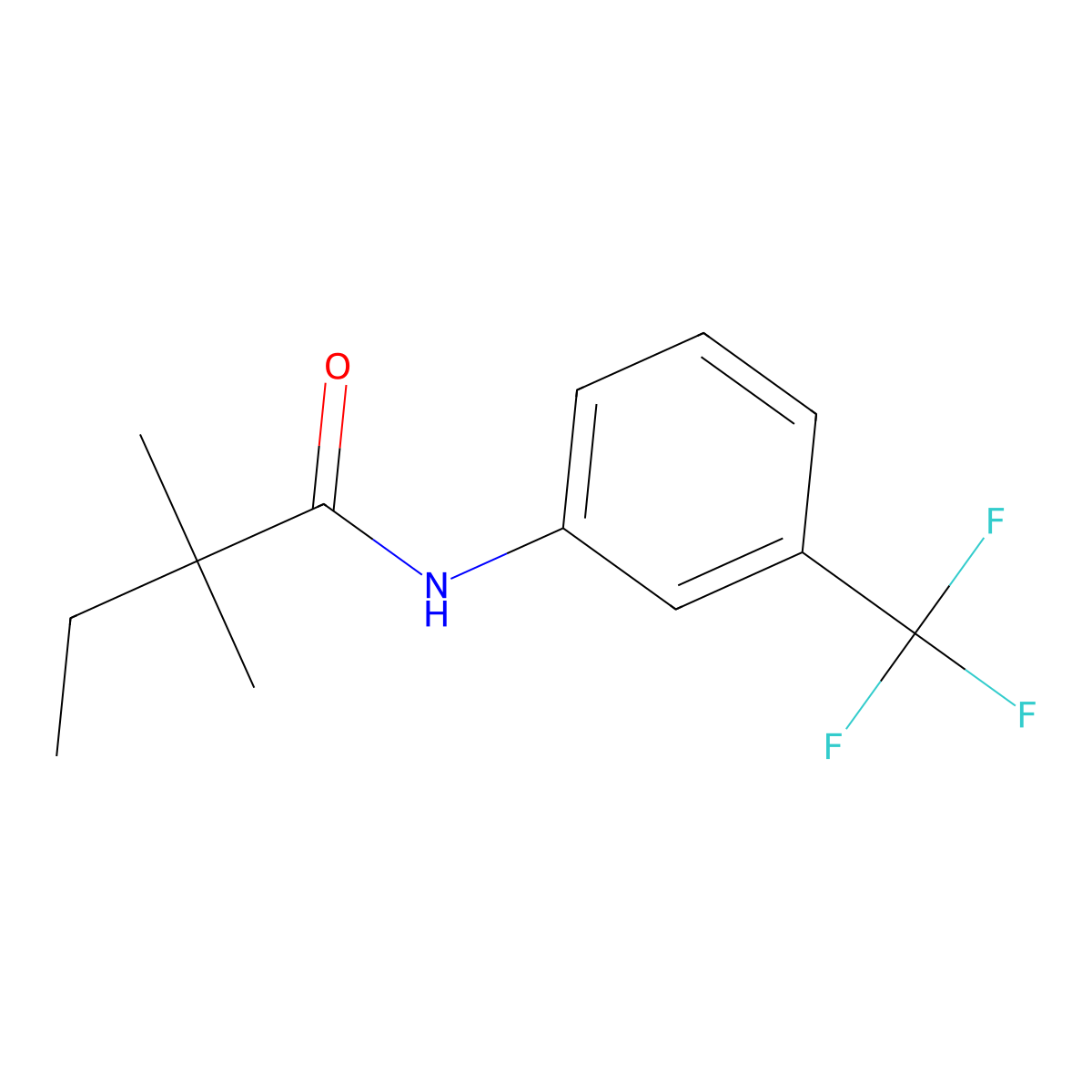 2,2-dimethyl-N-[3-(trifluoromethyl)phenyl]butanamide molecular structure, CAS 349420-07-1