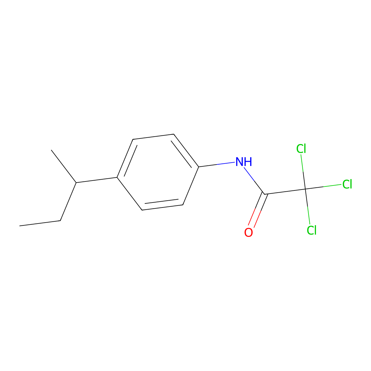 N-(4-butan-2-ylphenyl)-2,2,2-trichloroacetamide molecular structure, CAS 349420-22-0