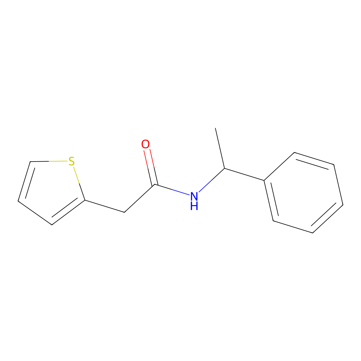 N-(1-phenylethyl)-2-thiophen-2-ylacetamide molecular structure, CAS 349420-43-5