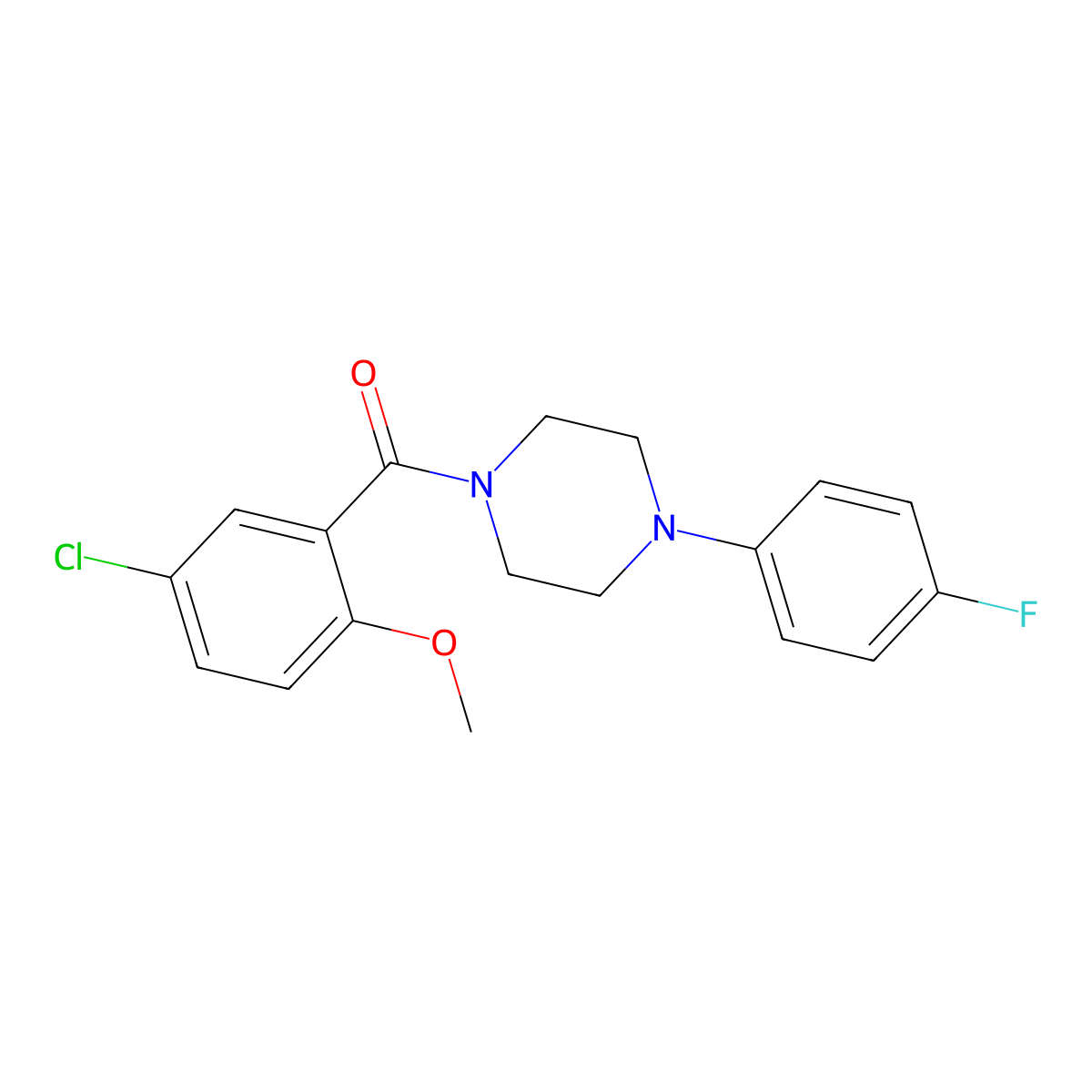 1-(5-Chloro-2-methoxybenzoyl)-4-(4-fluorophenyl)piperazine molecular structure, CAS 349420-75-3