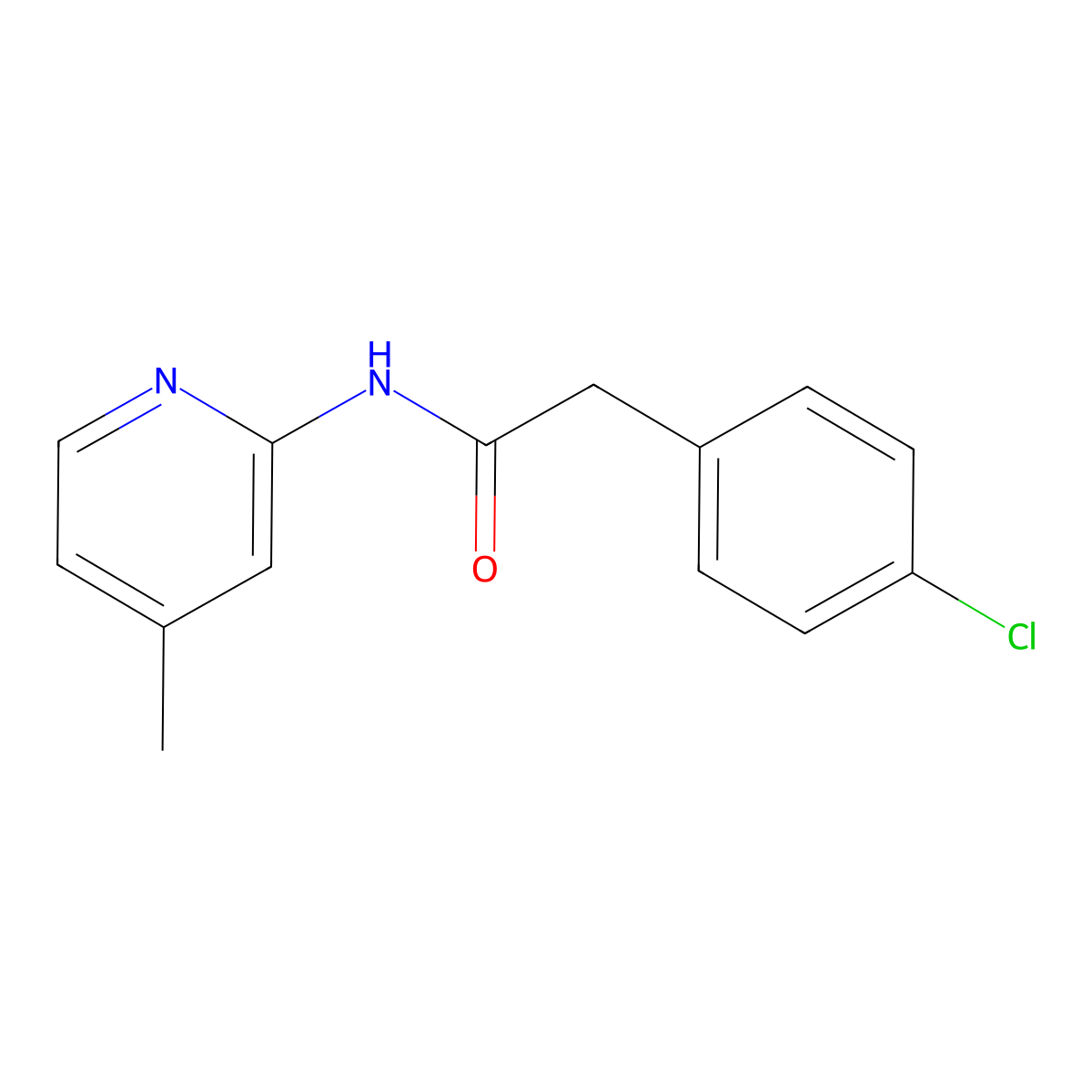 2-(4-chlorophenyl)-N-(4-methylpyridin-2-yl)acetamide molecular structure, CAS 349421-59-6