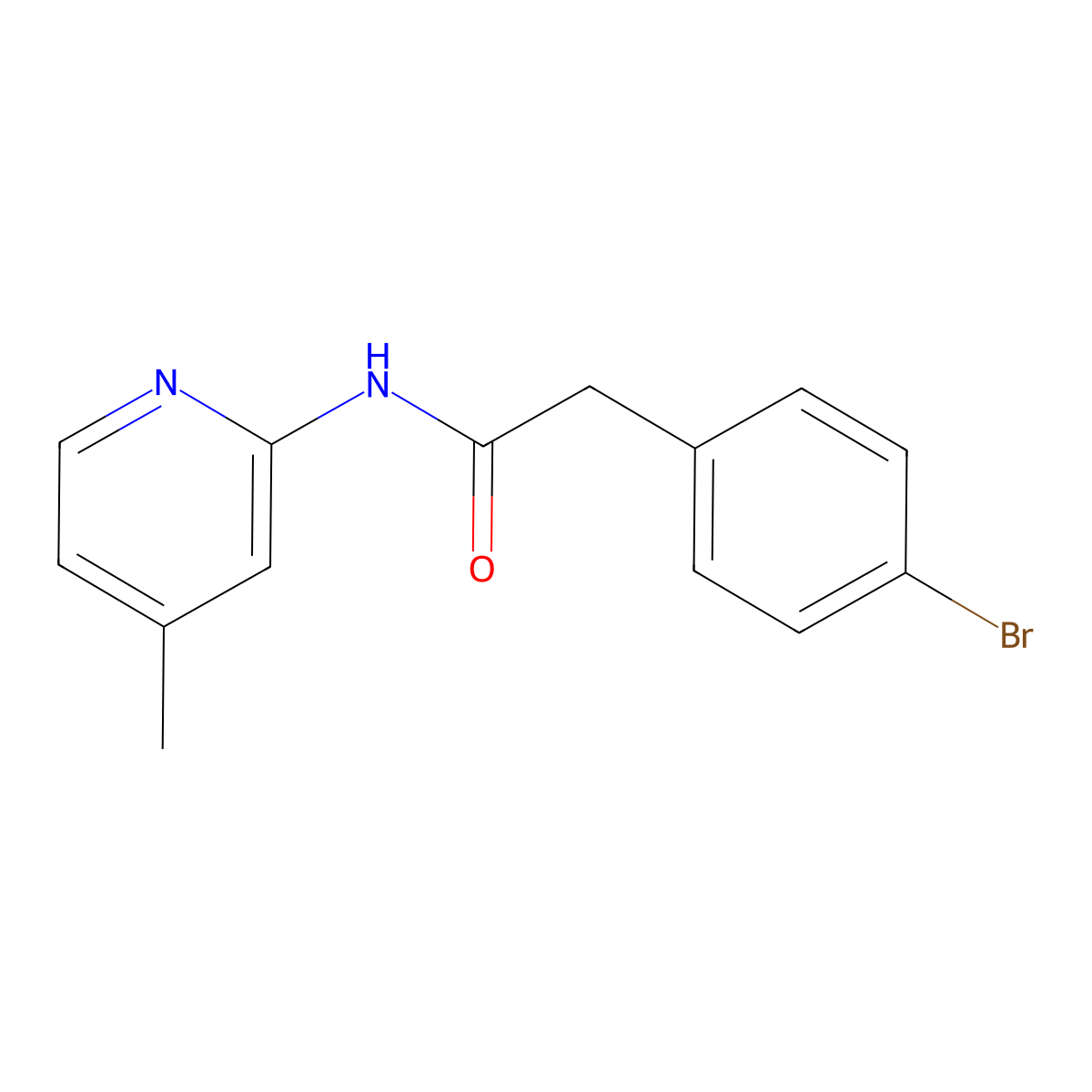 2-(4-bromophenyl)-N-(4-methylpyridin-2-yl)acetamide molecular structure, CAS 349421-60-9