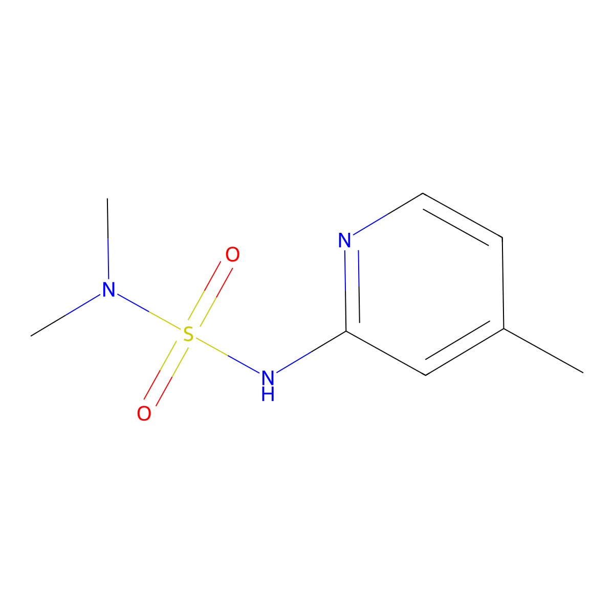 2-(Dimethylsulfamoylamino)-4-methylpyridine molecular structure, CAS 349421-70-1