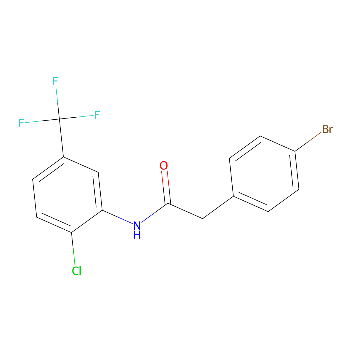 2-(4-bromophenyl)-N-[2-chloro-5-(trifluoromethyl)phenyl]acetamide molecular structure, CAS 349421-79-0