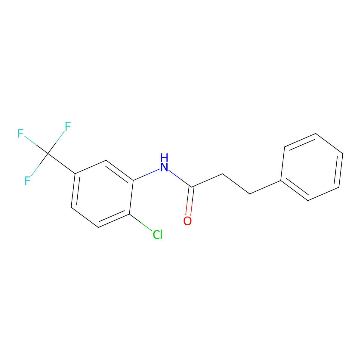 N-[2-chloro-5-(trifluoromethyl)phenyl]-3-phenylpropanamide molecular structure, CAS 349421-81-4