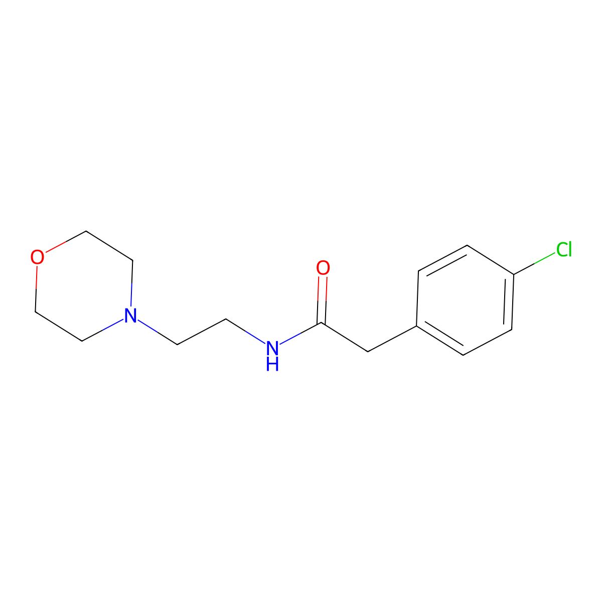 2-(4-chlorophenyl)-N-(2-morpholin-4-ylethyl)acetamide molecular structure, CAS 349422-27-1
