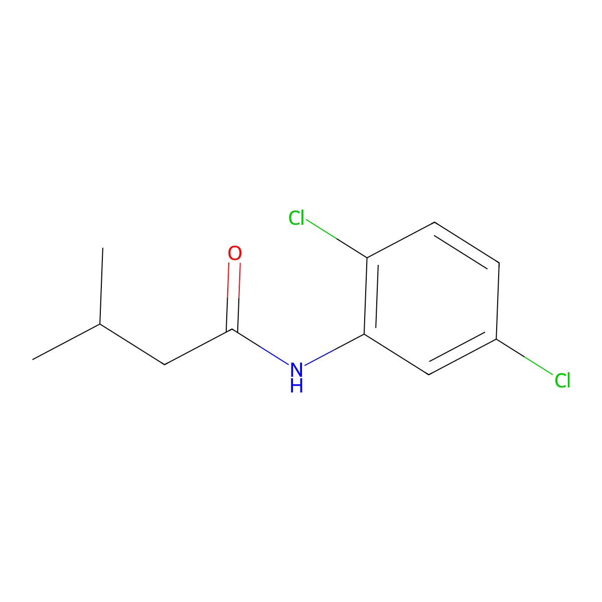 N-(2,5-dichlorophenyl)-3-methylbutanamide molecular structure, CAS 349422-47-5