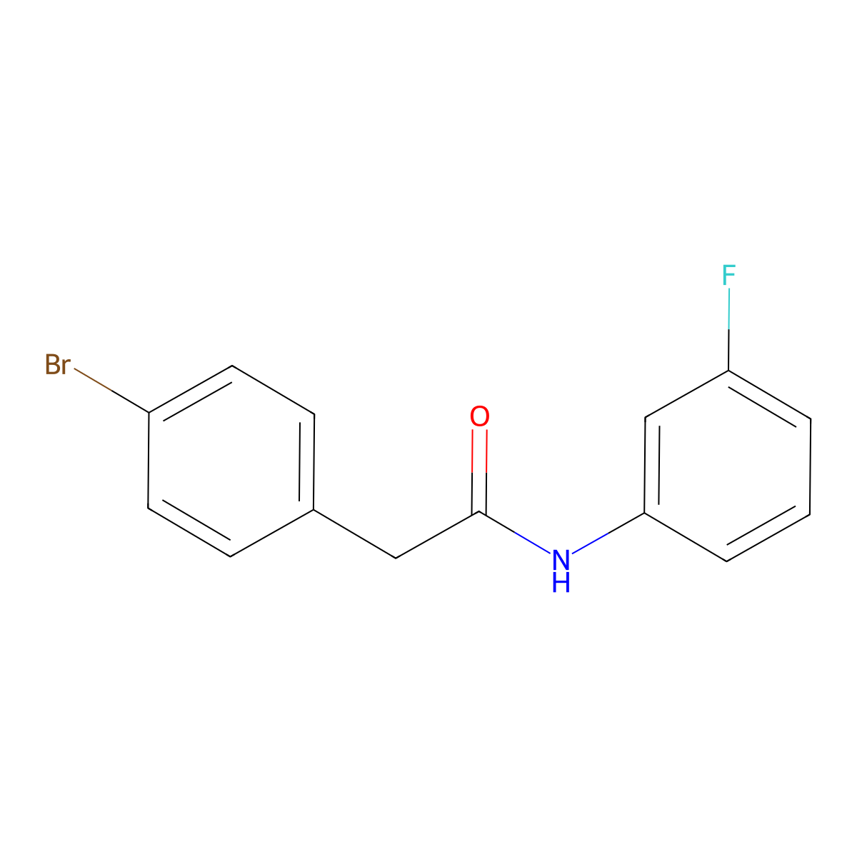 2-(4-bromophenyl)-N-(3-fluorophenyl)acetamide molecular structure, CAS 349422-78-2