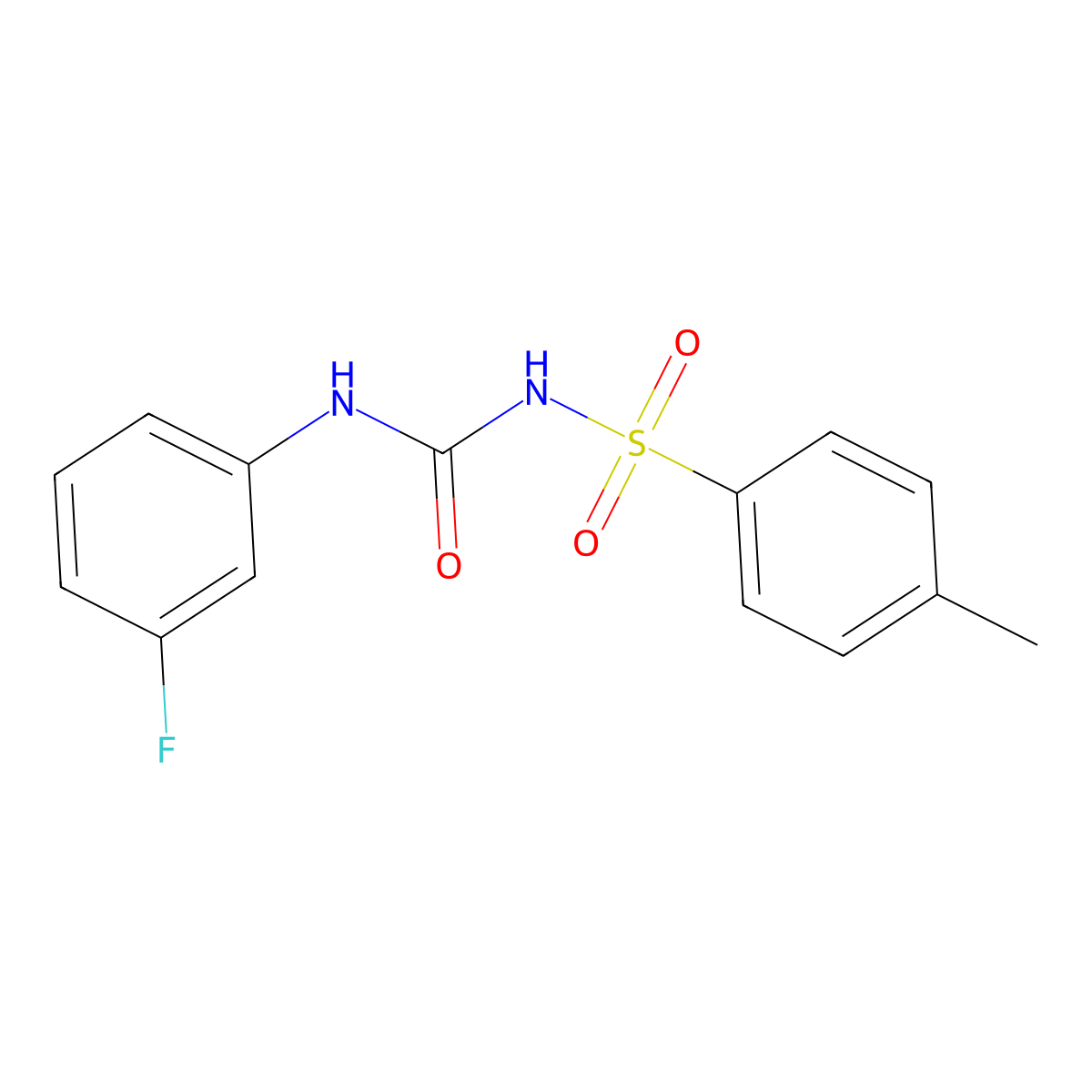 1-(3-Fluorophenyl)-3-((4-methylphenyl)sulfonyl)urea molecular structure, CAS 349422-81-7