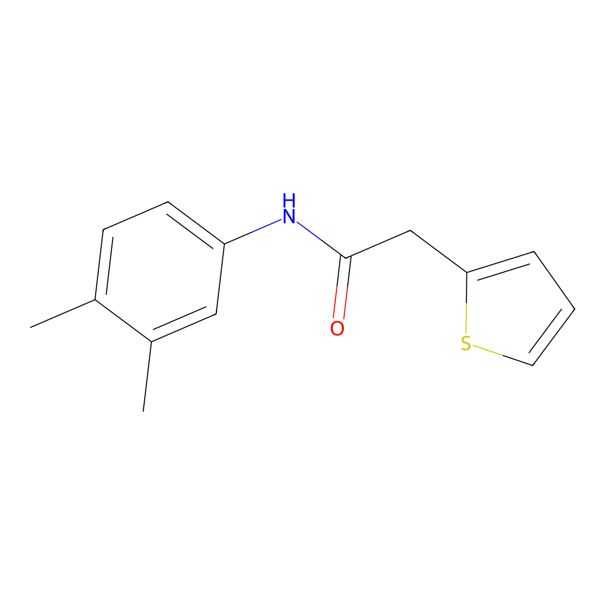 N-(3,4-dimethylphenyl)-2-thiophen-2-ylacetamide molecular structure, CAS 349423-08-1