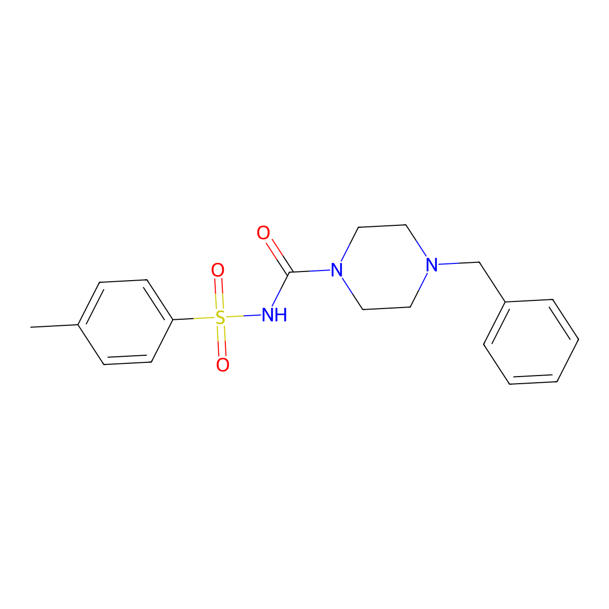 N-((4-Methylphenyl)sulfonyl)(4-benzylpiperazinyl)formamide molecular structure, CAS 349423-54-7
