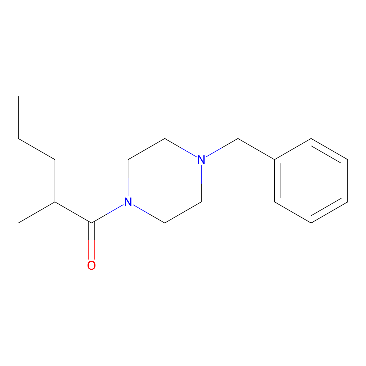 1-(4-Benzylpiperazin-1-yl)-2-methylpentan-1-one molecular structure, CAS 349423-61-6