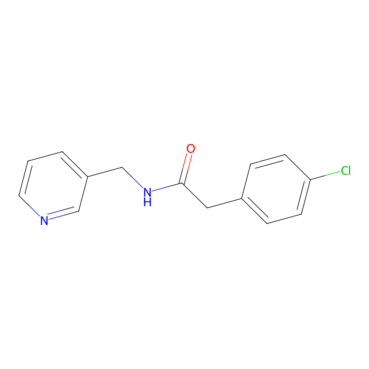 2-(4-chlorophenyl)-N-(pyridin-3-ylmethyl)acetamide molecular structure, CAS 349423-64-9
