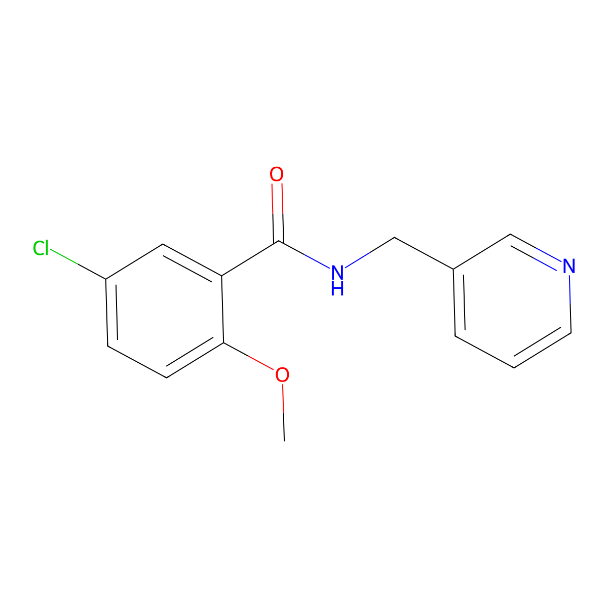5-chloro-2-methoxy-N-(3-pyridinylmethyl)benzamide molecular structure, CAS 349423-67-2