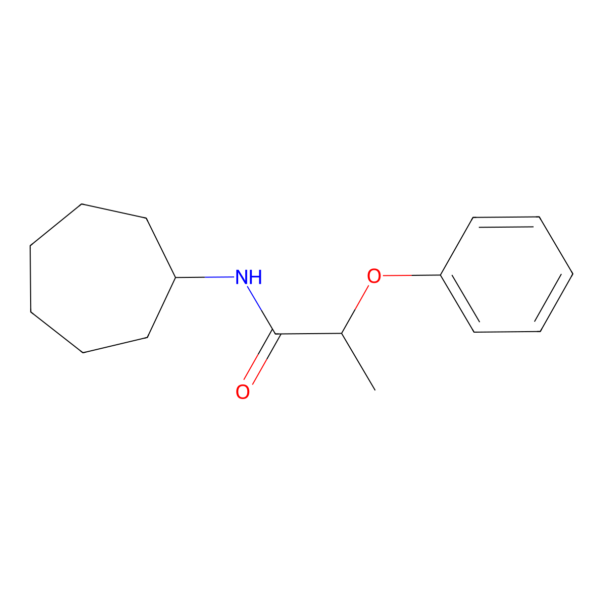 N-cycloheptyl-2-phenoxypropanamide molecular structure, CAS 349423-88-7