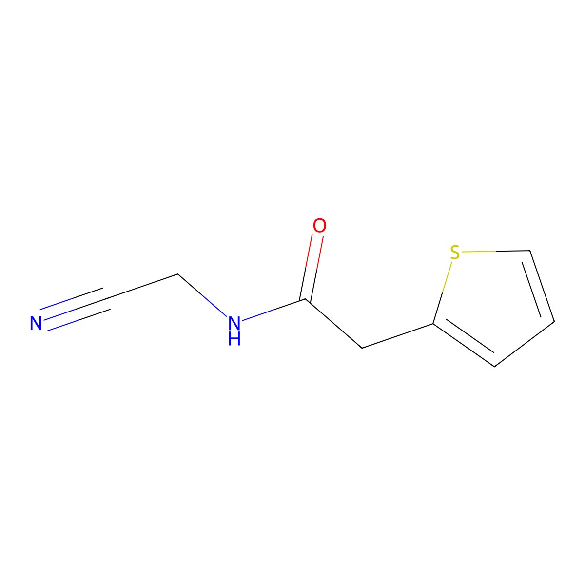 N-(cyanomethyl)-2-(thiophen-2-yl)acetamide molecular structure, CAS 349424-08-4