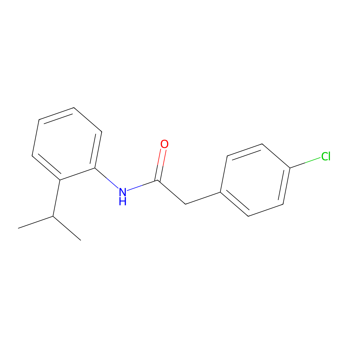 2-(4-chlorophenyl)-N-(2-isopropylphenyl)acetamide molecular structure, CAS 349424-36-8