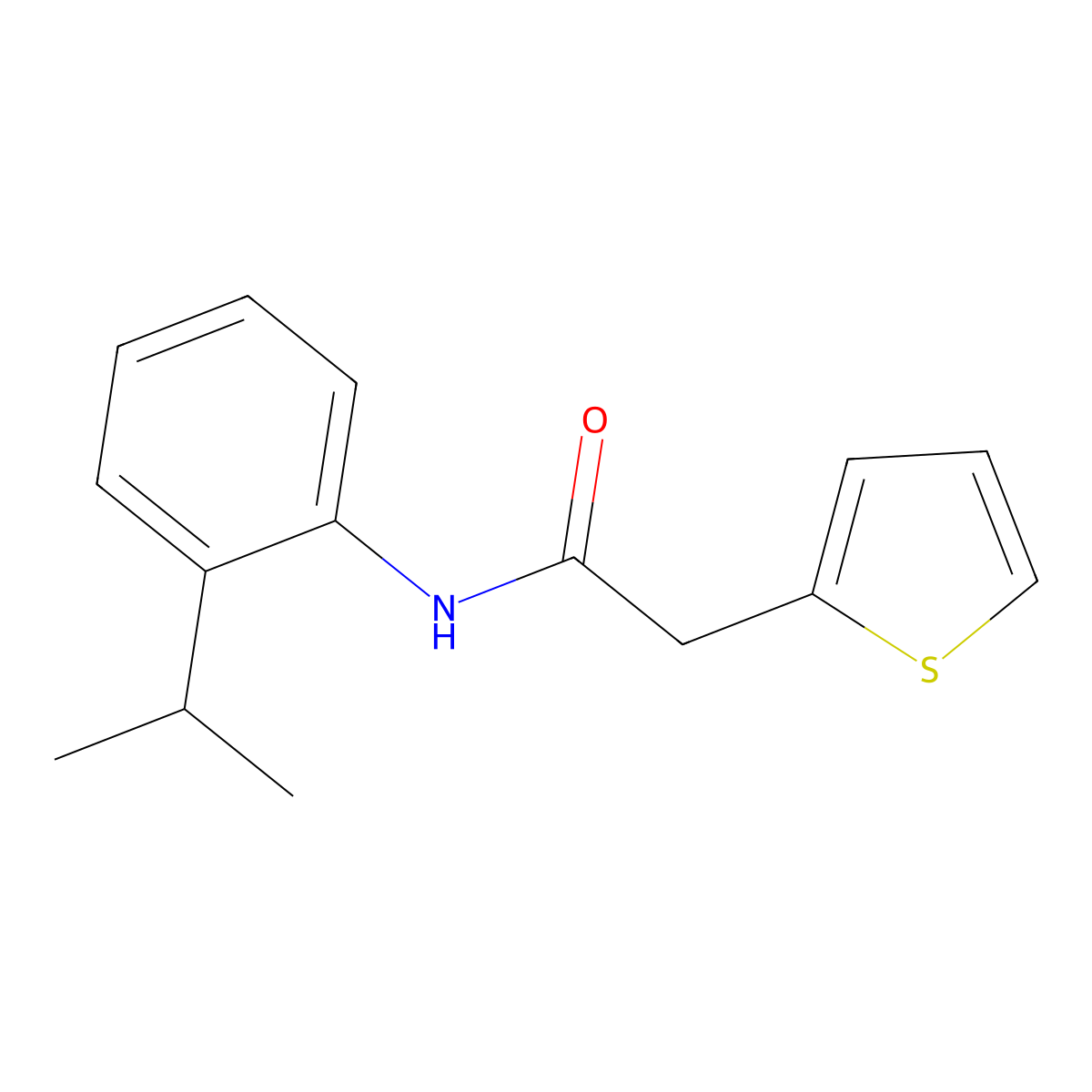 N-(2-propan-2-ylphenyl)-2-thiophen-2-ylacetamide molecular structure, CAS 349424-38-0