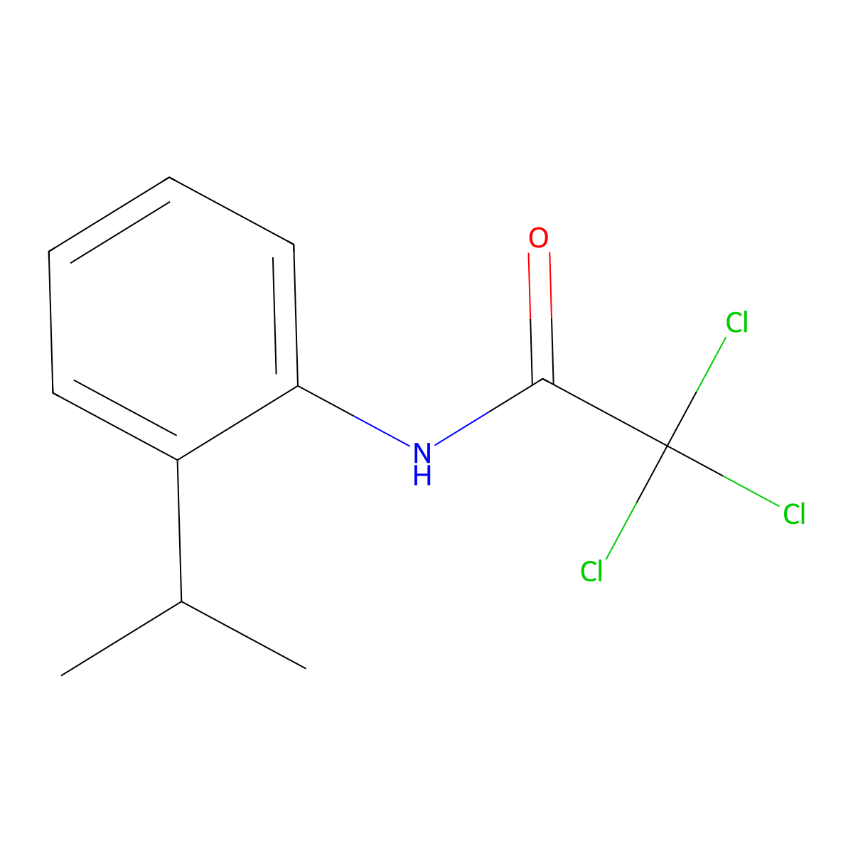 2,2,2-trichloro-N-[2-(propan-2-yl)phenyl]acetamide molecular structure, CAS 349424-49-3
