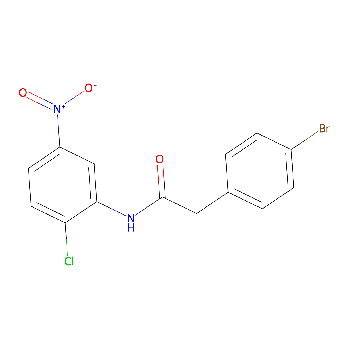 2-(4-bromophenyl)-N-(2-chloro-5-nitrophenyl)acetamide molecular structure, CAS 349424-51-7