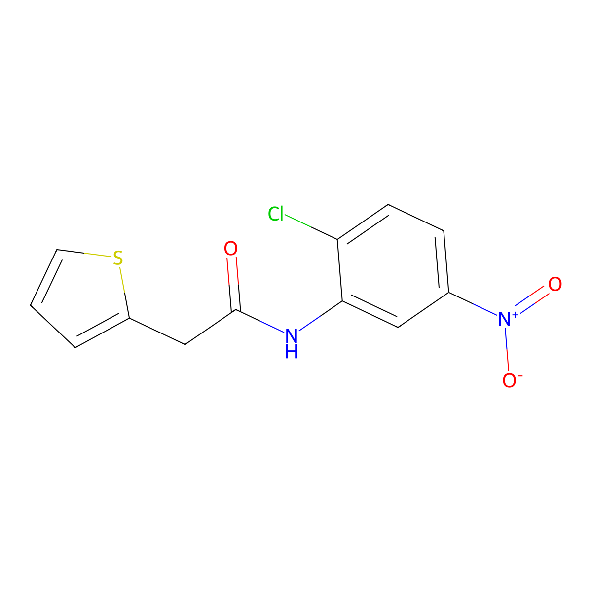 N-(2-chloro-5-nitrophenyl)-2-(thiophen-2-yl)acetamide molecular structure, CAS 349424-54-0