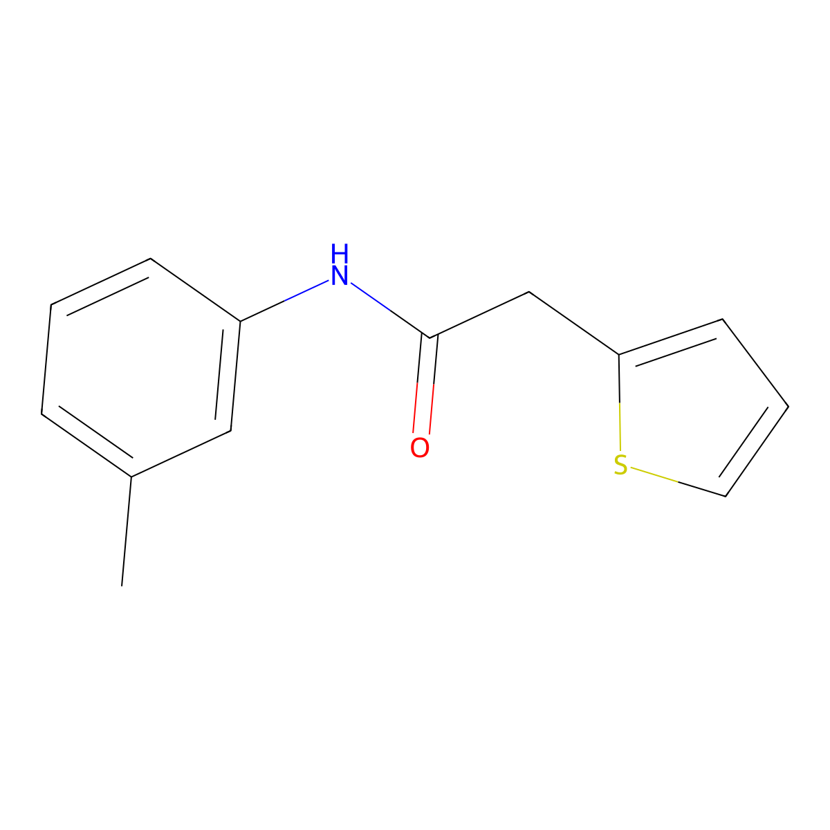 Acetamide, N-(3-methylphenyl)-2-(2-thienyl)- molecular structure, CAS 349425-15-6