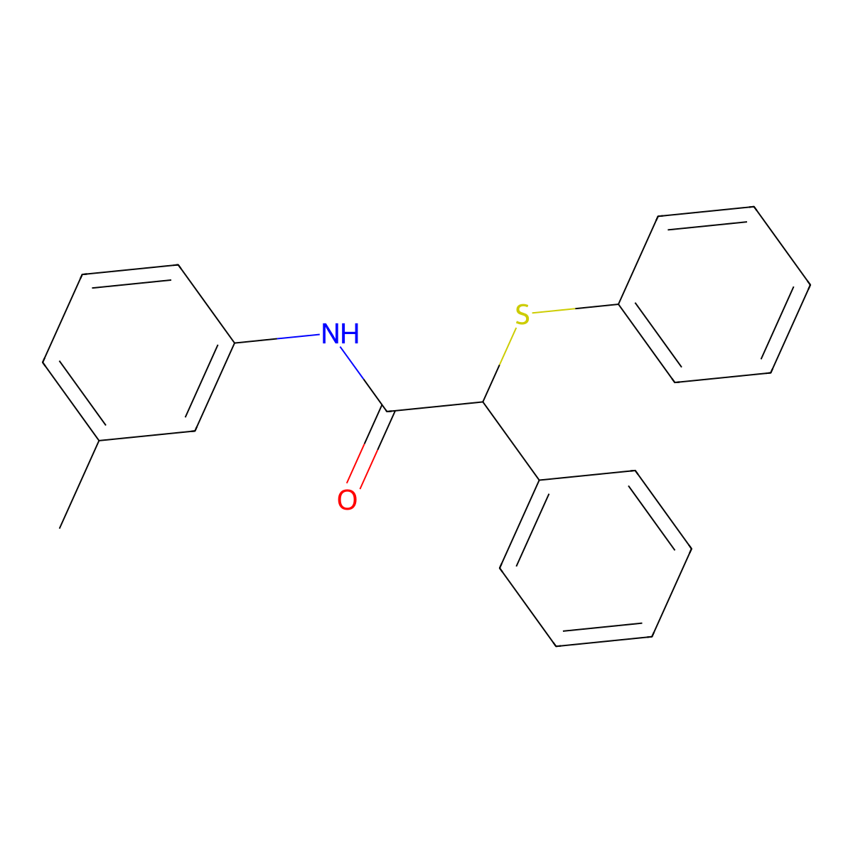 N-(3-methylphenyl)-2-phenyl-2-phenylsulfanylacetamide molecular structure, CAS 349425-16-7