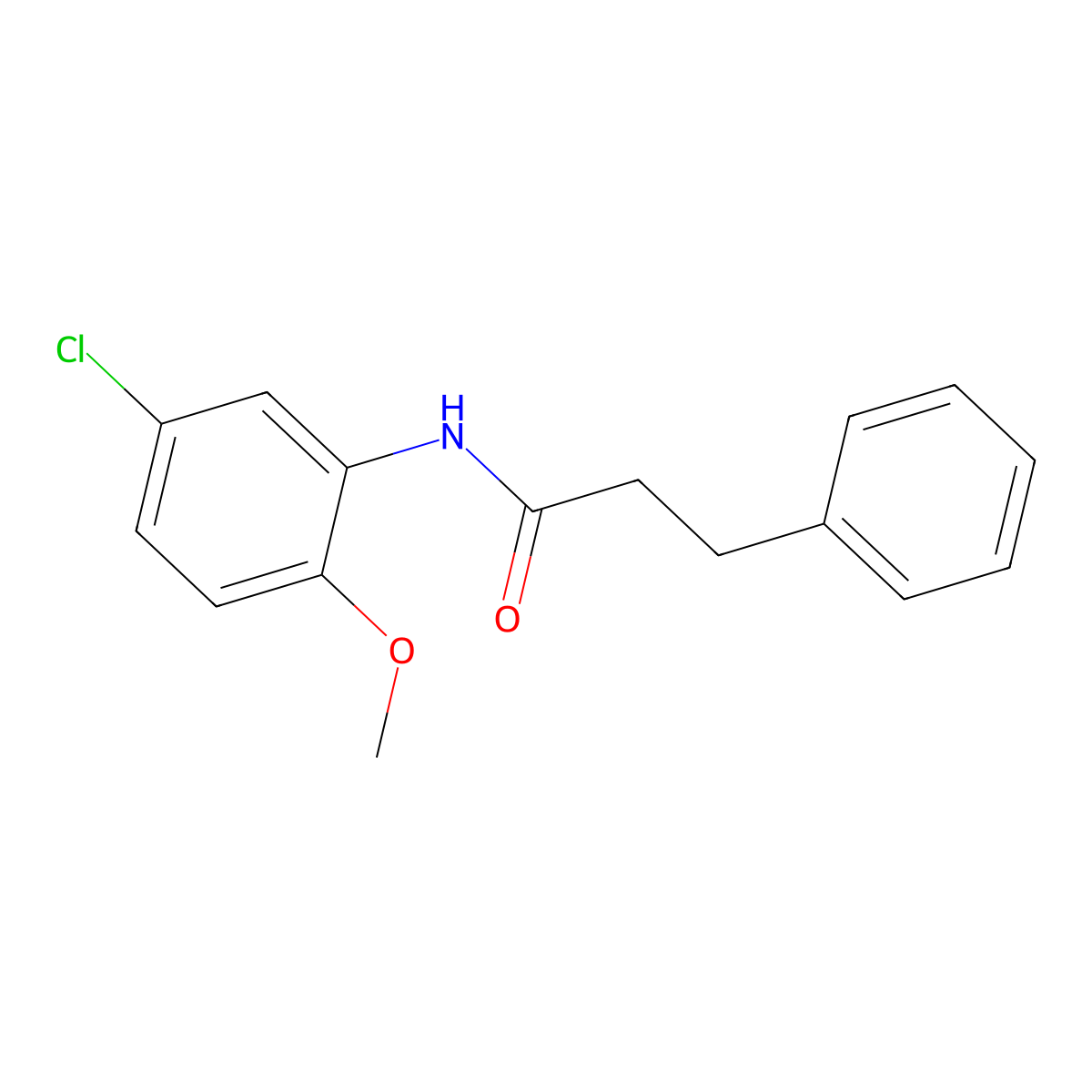 N-(5-chloro-2-methoxyphenyl)-3-phenylpropanamide molecular structure, CAS 349425-36-1