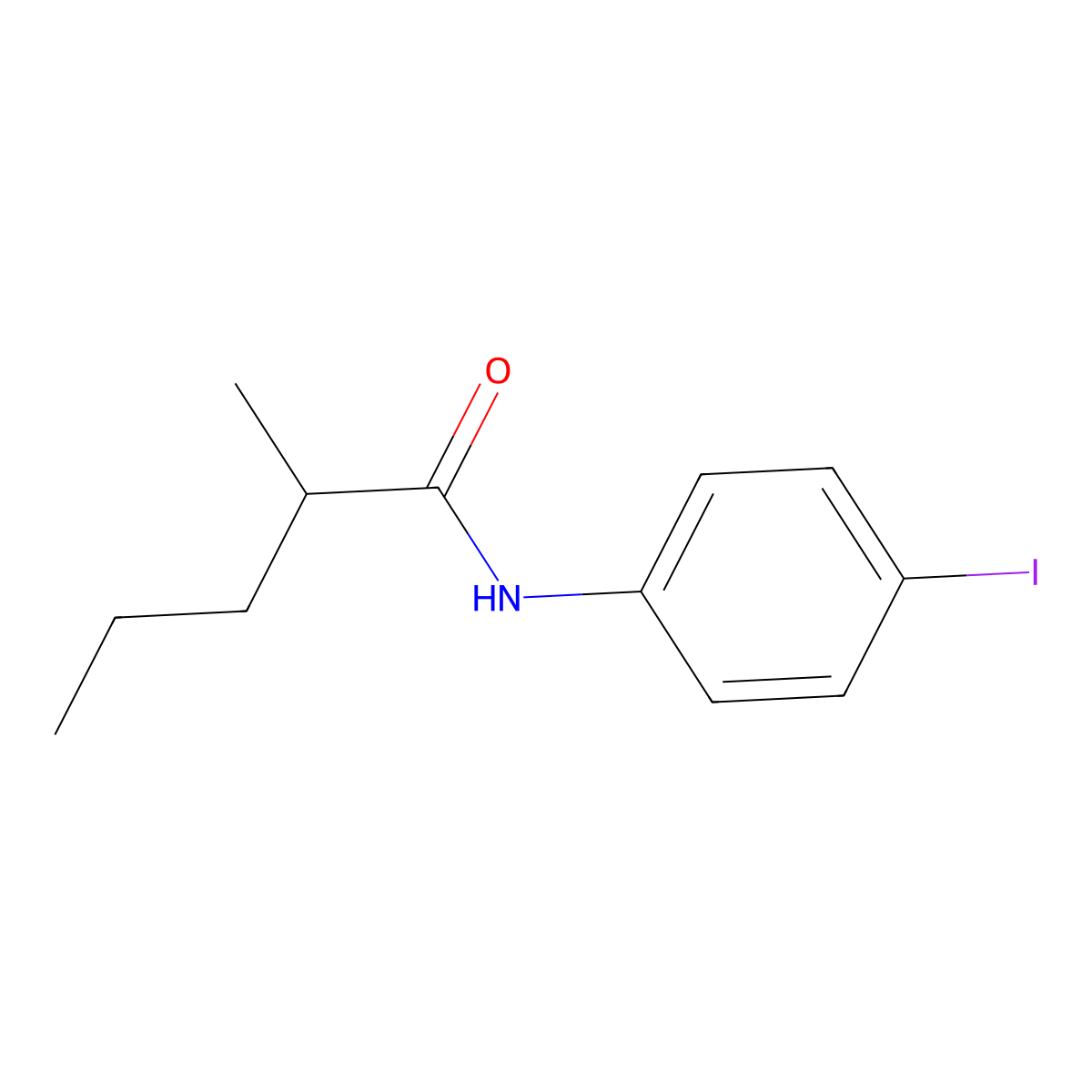 N-(4-iodophenyl)-2-methylpentanamide molecular structure, CAS 349425-55-4