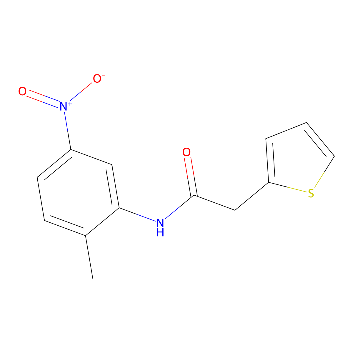 N-(2-methyl-5-nitrophenyl)-2-(2-thienyl)acetamide molecular structure, CAS 349426-04-6