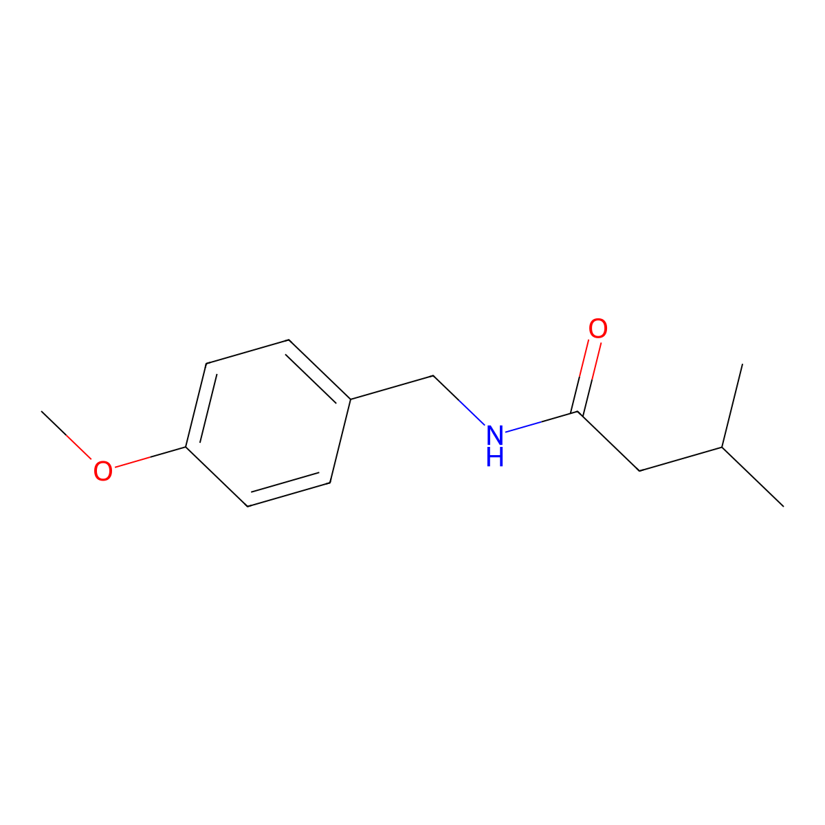 N-(4-methoxybenzyl)-3-methylbutanamide molecular structure, CAS 349426-67-1
