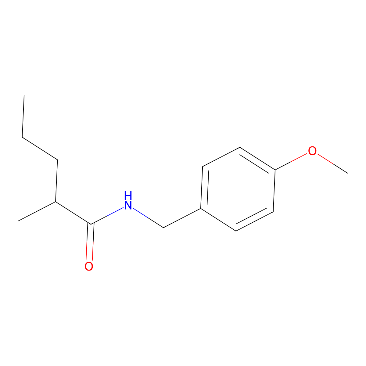 N-(4-methoxybenzyl)-2-methylpentanamide molecular structure, CAS 349426-71-7