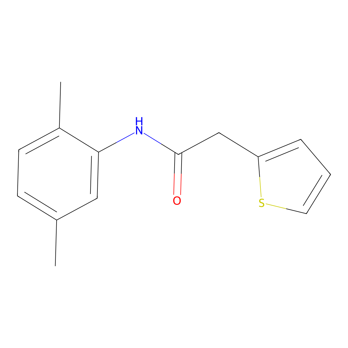 N-(2,5-dimethylphenyl)-2-(thiophen-2-yl)acetamide molecular structure, CAS 349426-76-2