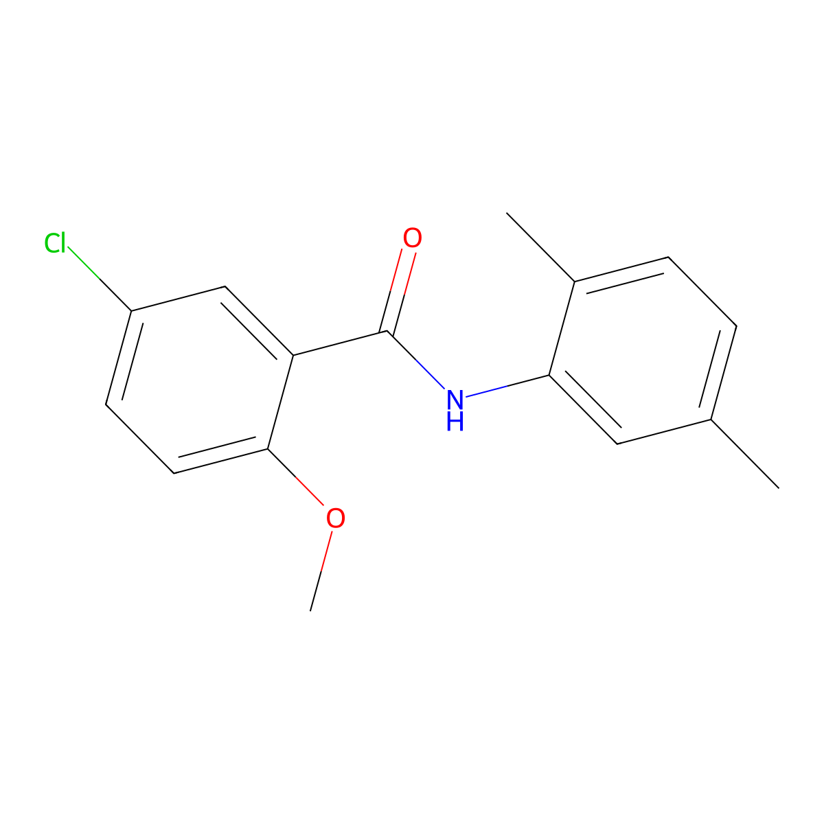 5-chloro-N-(2,5-dimethylphenyl)-2-methoxybenzamide molecular structure, CAS 349426-77-3