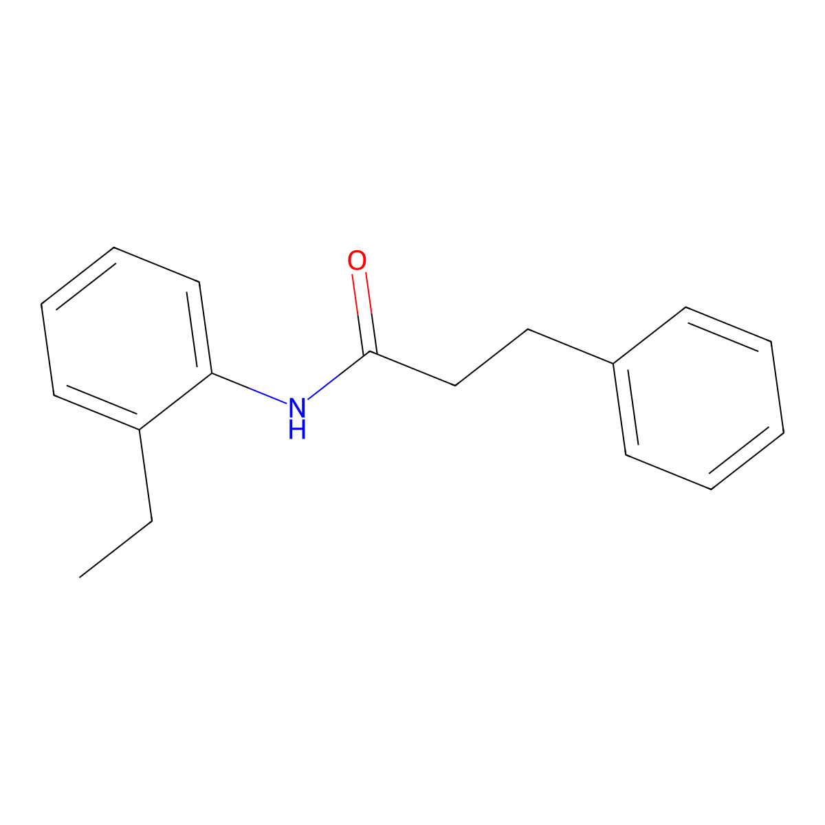 N-(2-ethylphenyl)-3-phenylpropanamide molecular structure, CAS 349426-86-4