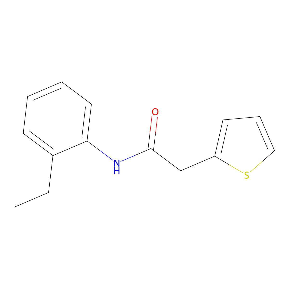 N-(2-ethylphenyl)-2-(thiophen-2-yl)acetamide molecular structure, CAS 349426-88-6